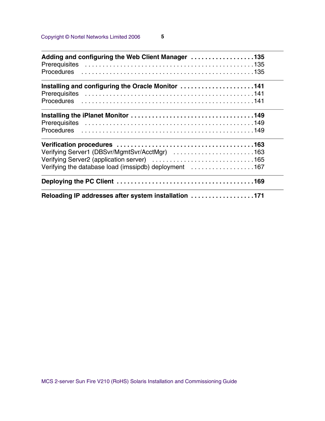 Nortel Networks V210 (RoHS) manual Verification procedures 163 