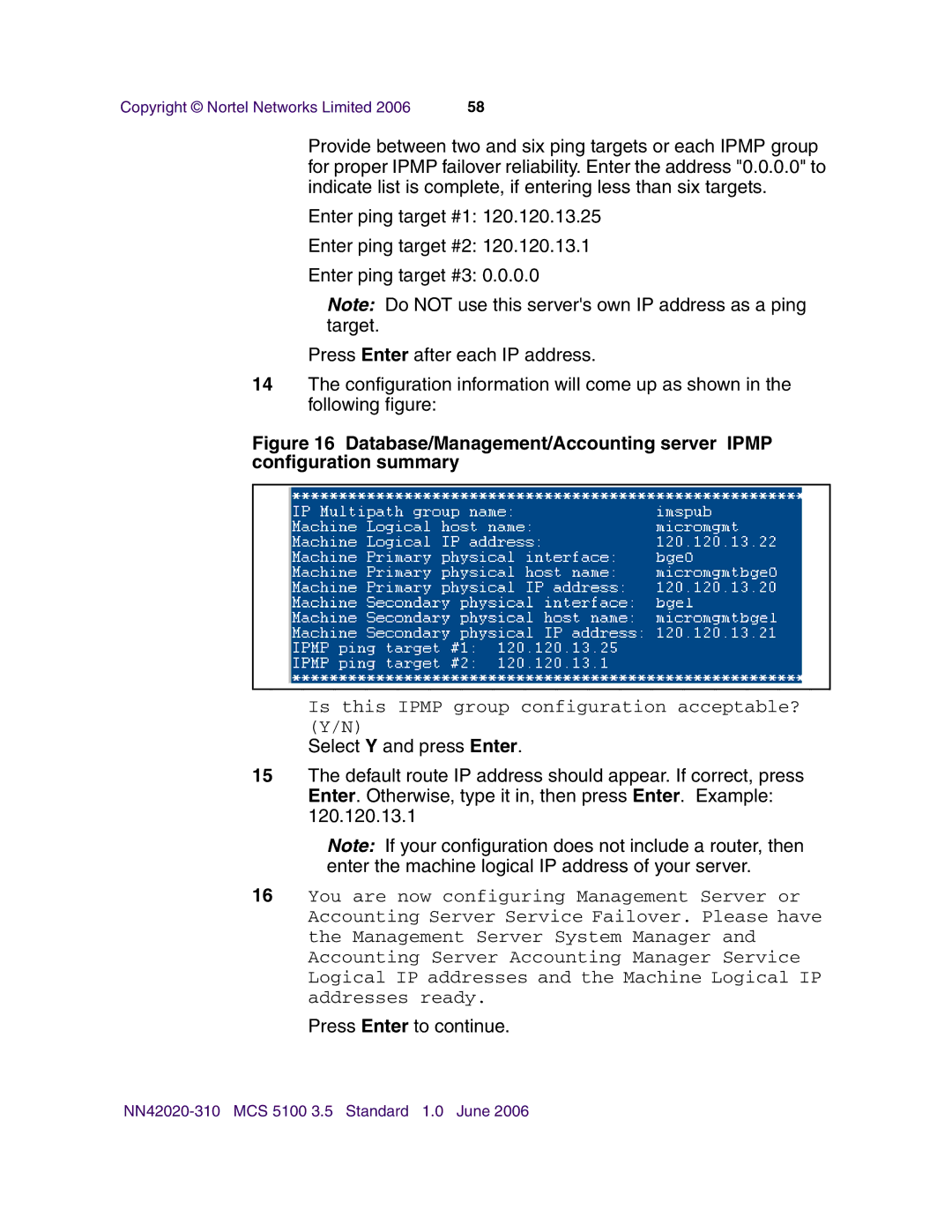 Nortel Networks V210 (RoHS) manual Is this Ipmp group configuration acceptable? Y/N 