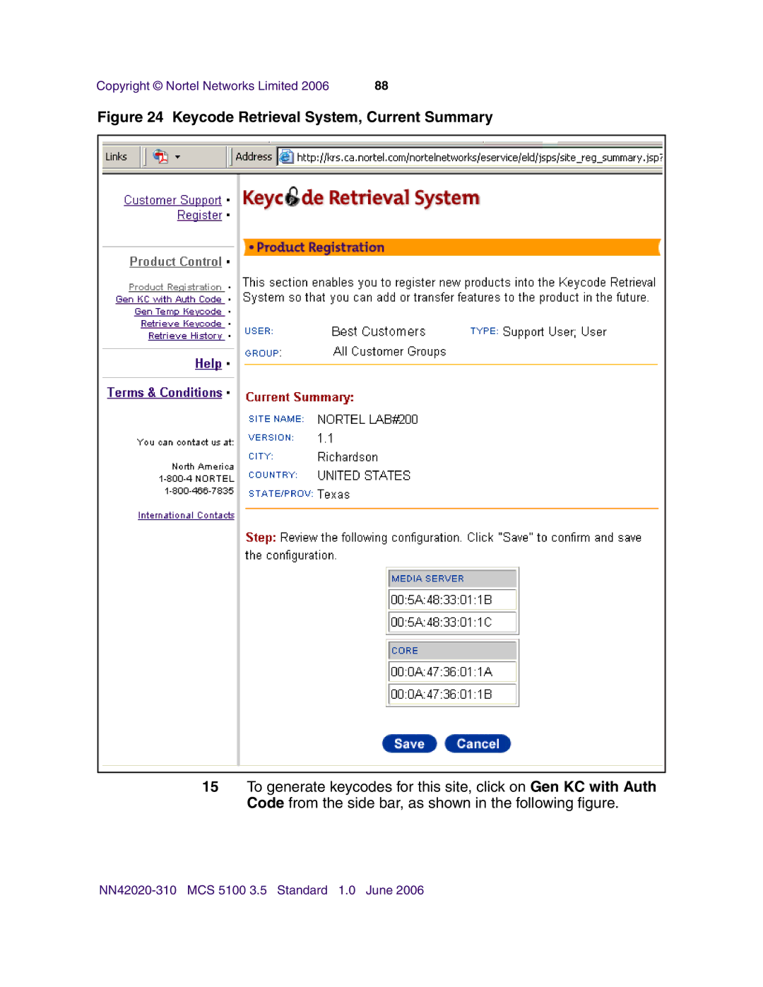 Nortel Networks V210 (RoHS) manual Keycode Retrieval System, Current Summary 