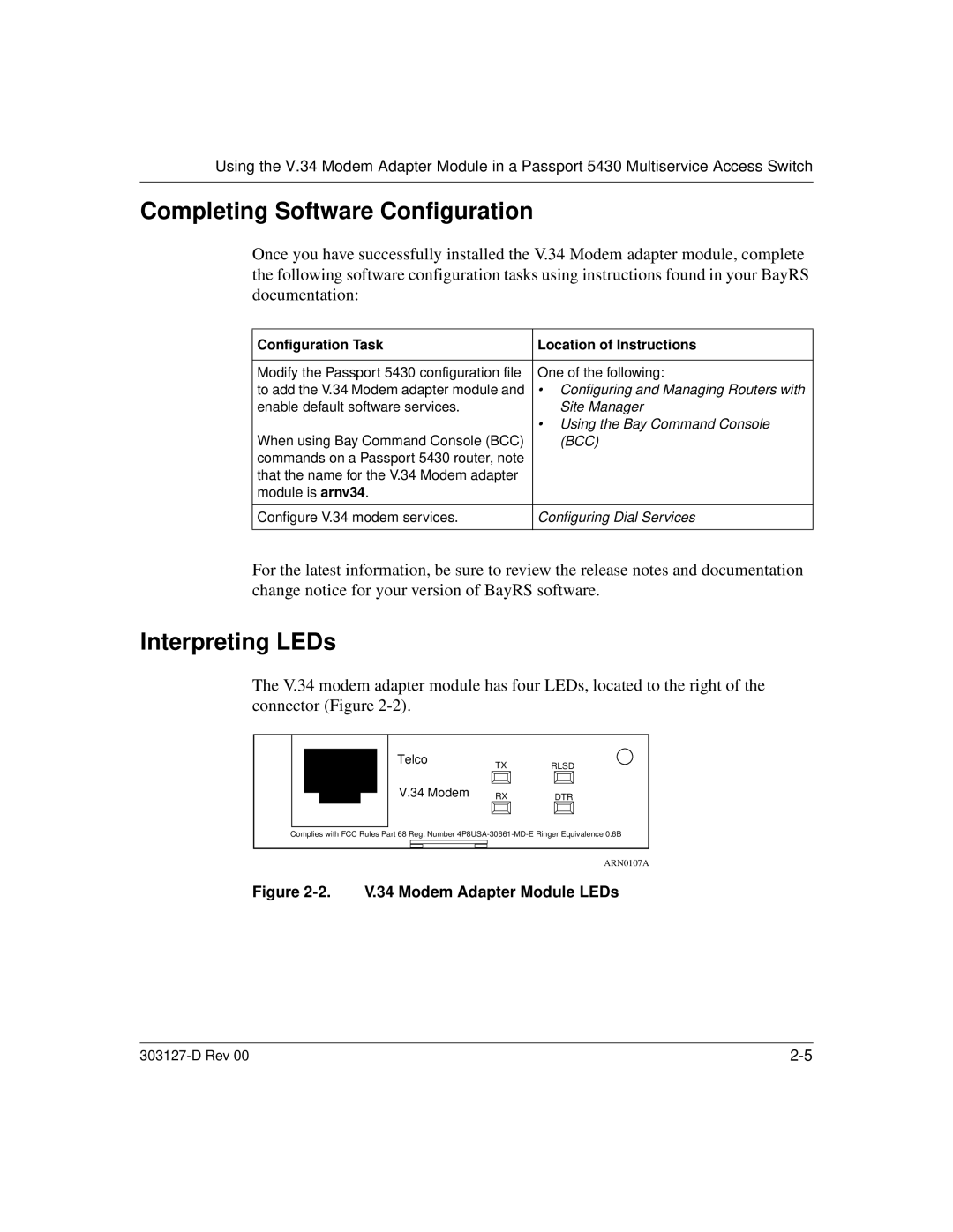 Nortel Networks V.34 manual Enable default software services 