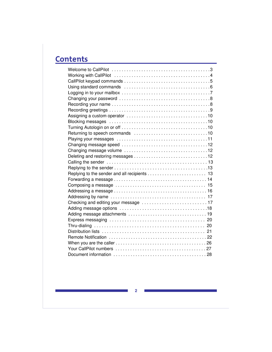 Nortel Networks Voice Mail manual Contents 