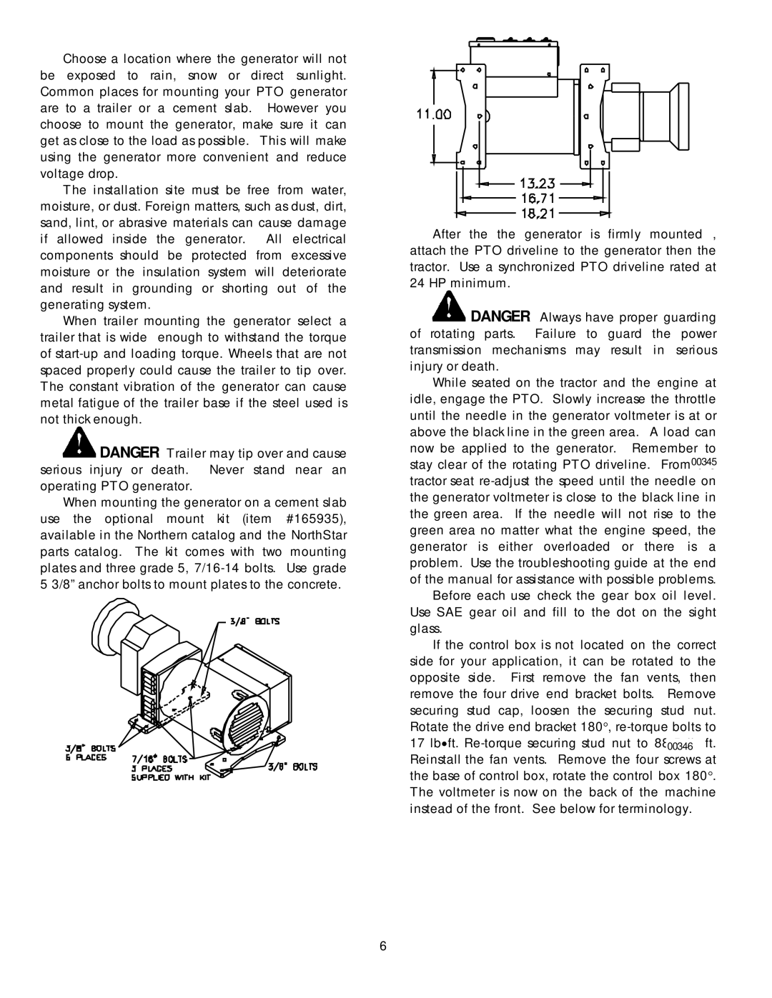 North Star 13000 PTOG owner manual 