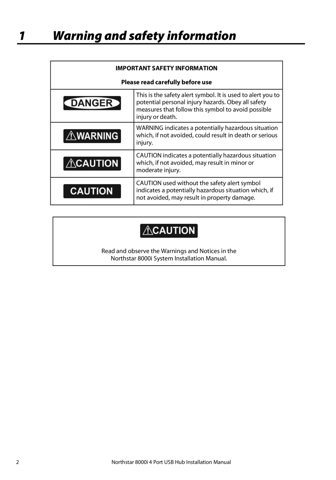 North Star 8000i installation manual Important Safety Information 