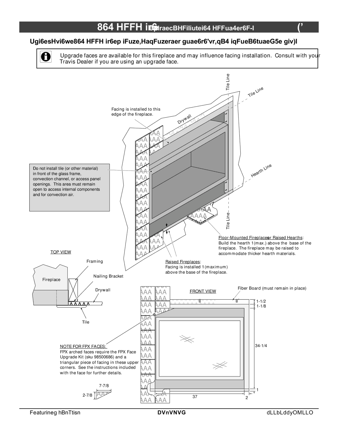 North Star 864 HH installation manual Front View 