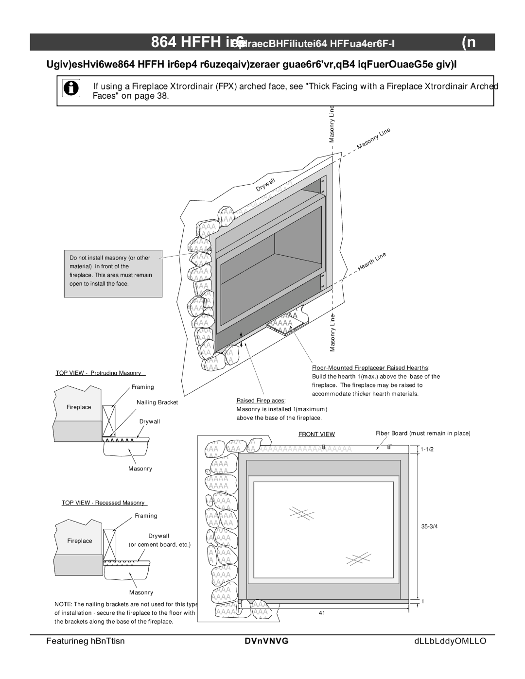 North Star 864 HH installation manual Front View 