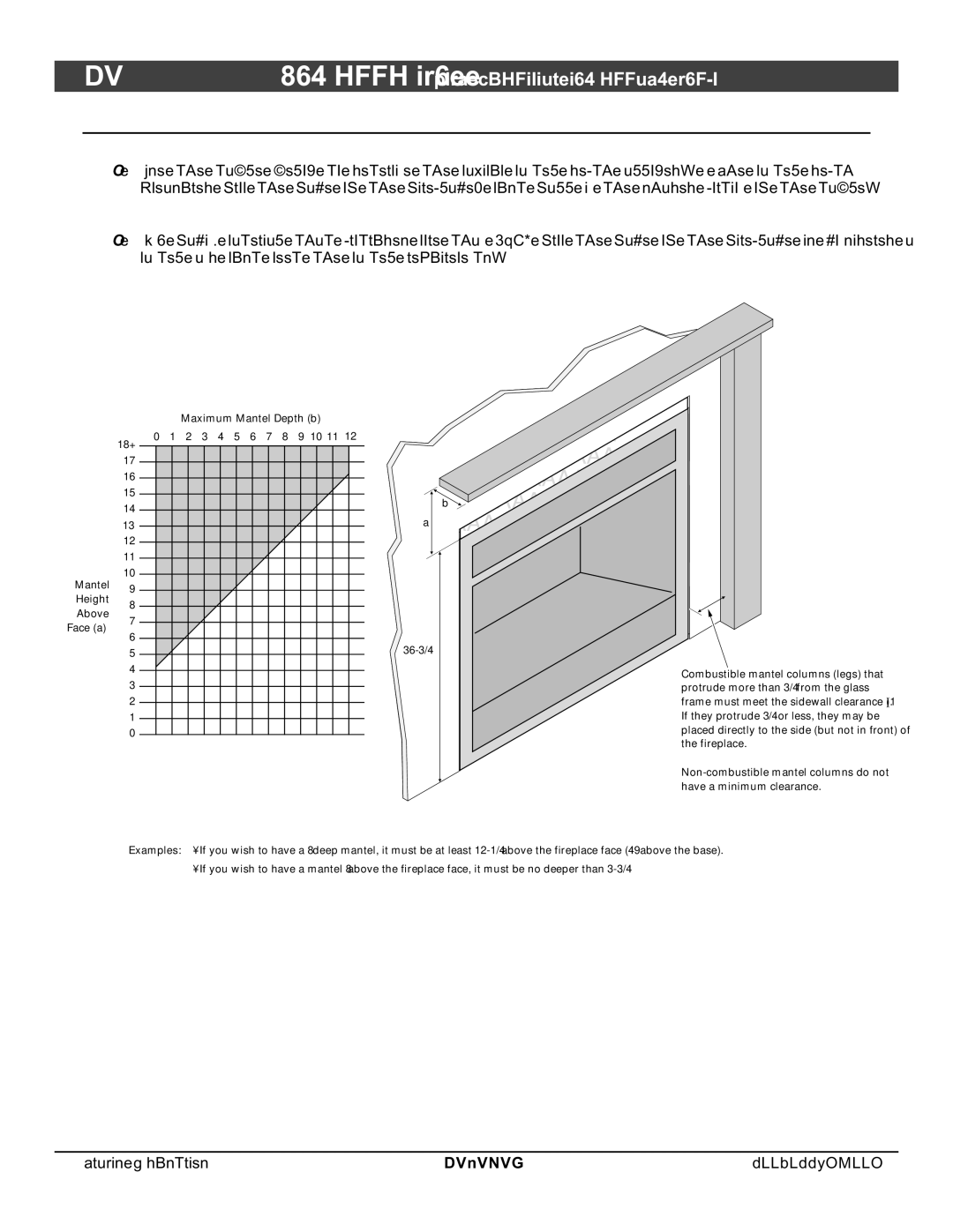 North Star 864 HH installation manual Mantel Requirements 