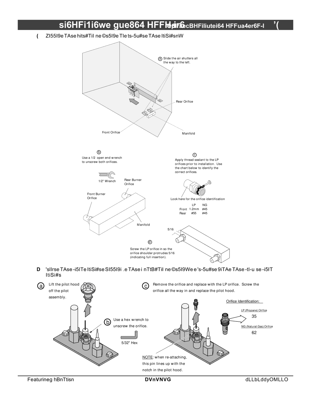 North Star 864 HH installation manual Follow the directions below to replace the orifices 