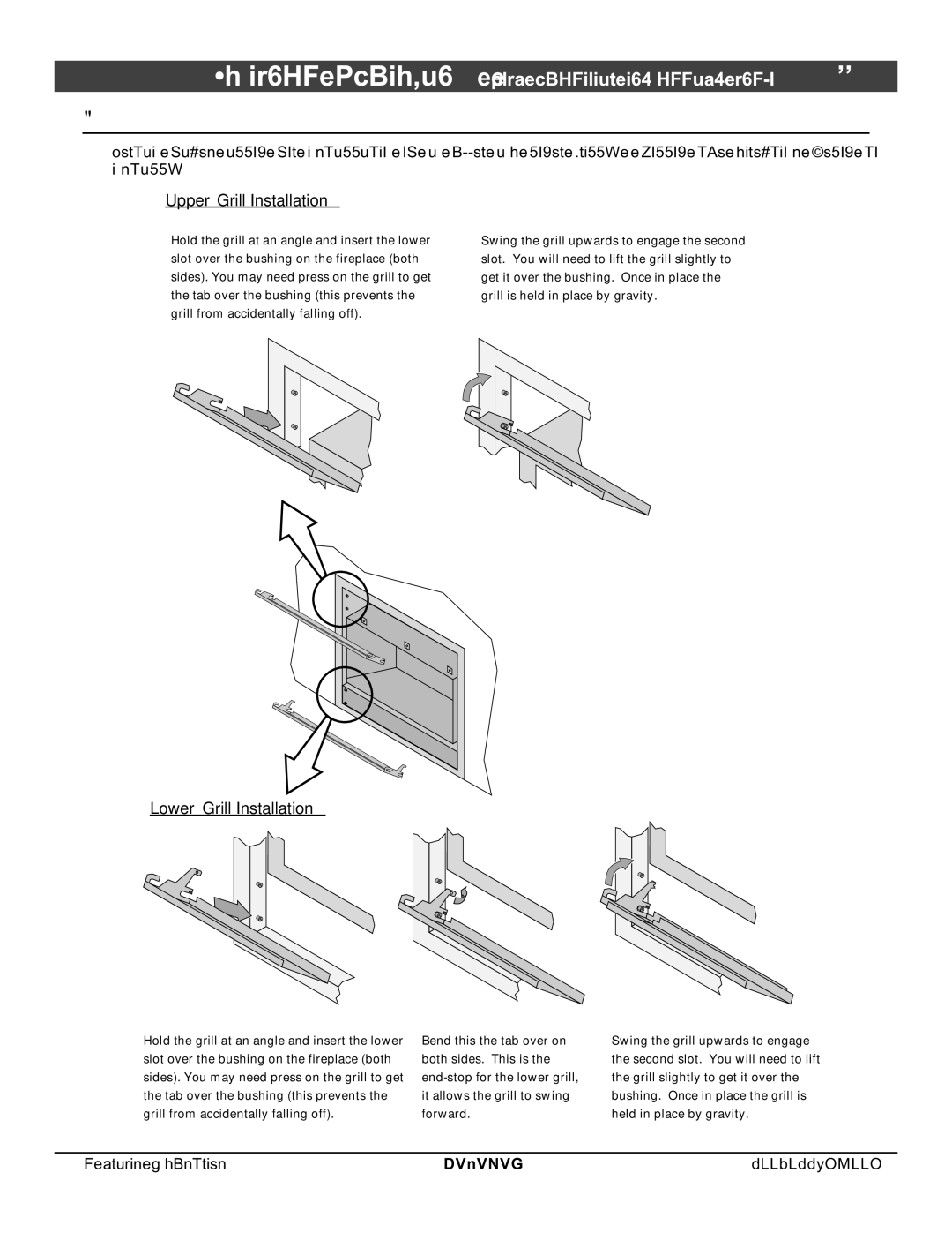 North Star 864 HH installation manual Upper Grill Installation 