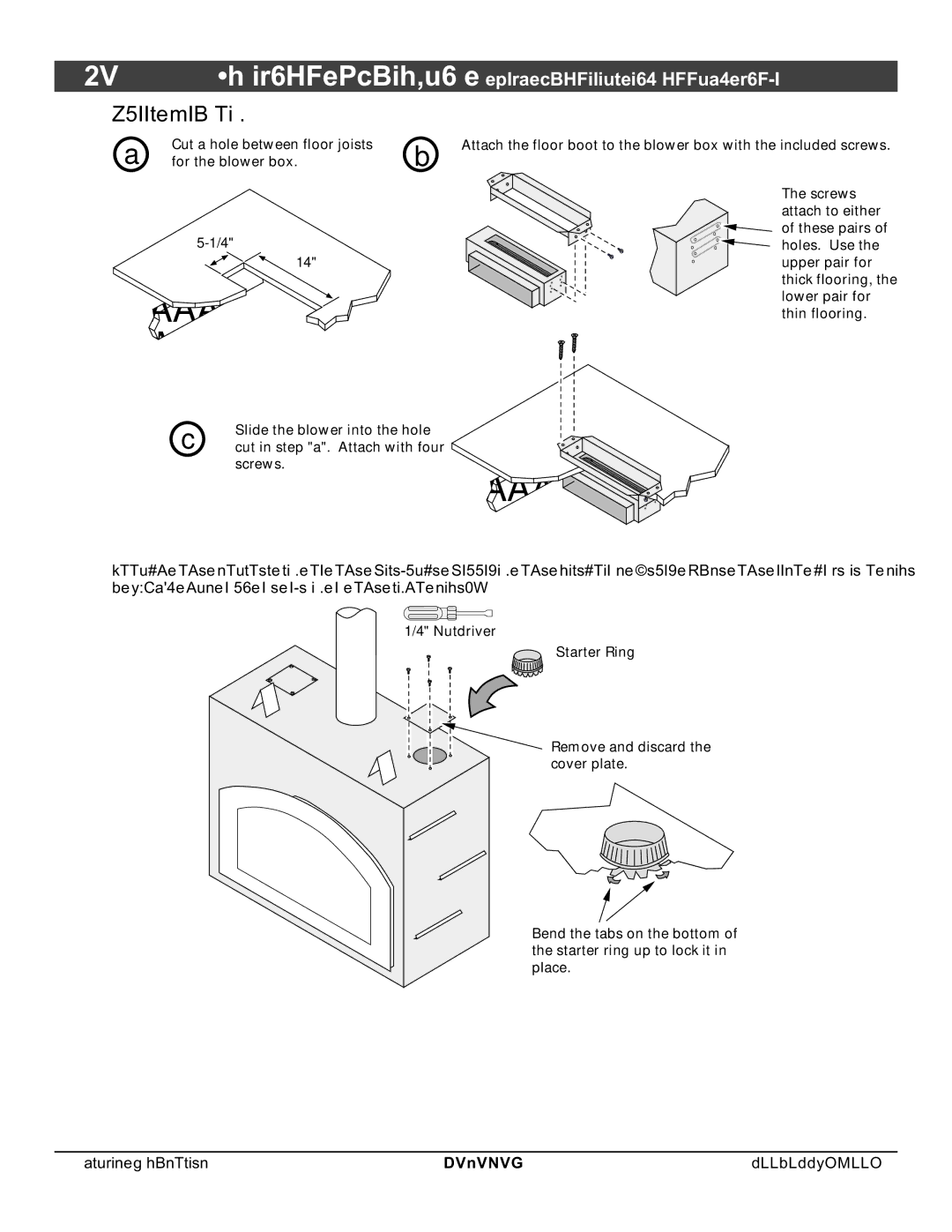 North Star 864 HH installation manual Floor Mounting 