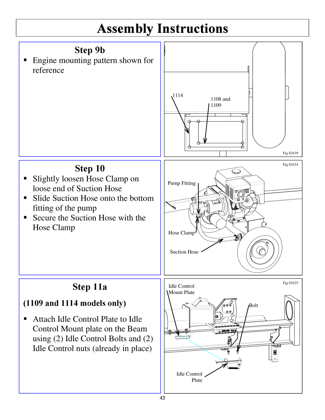 North Star M1108D owner manual Assembly Instructions, Step, and 1114 models only 