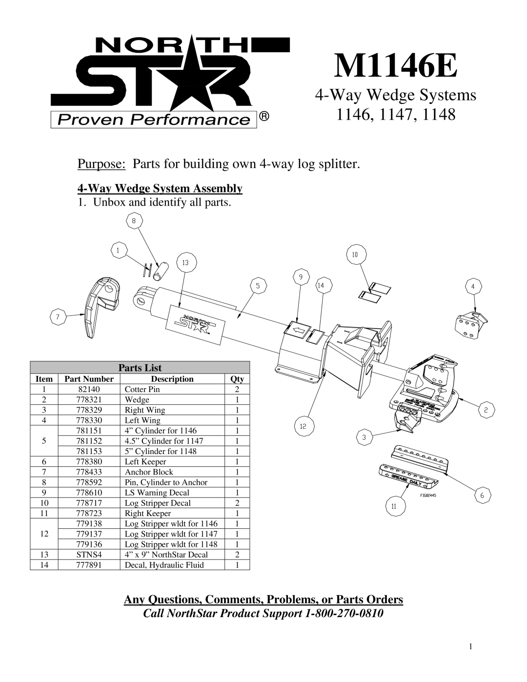 North Star M1146E manual 