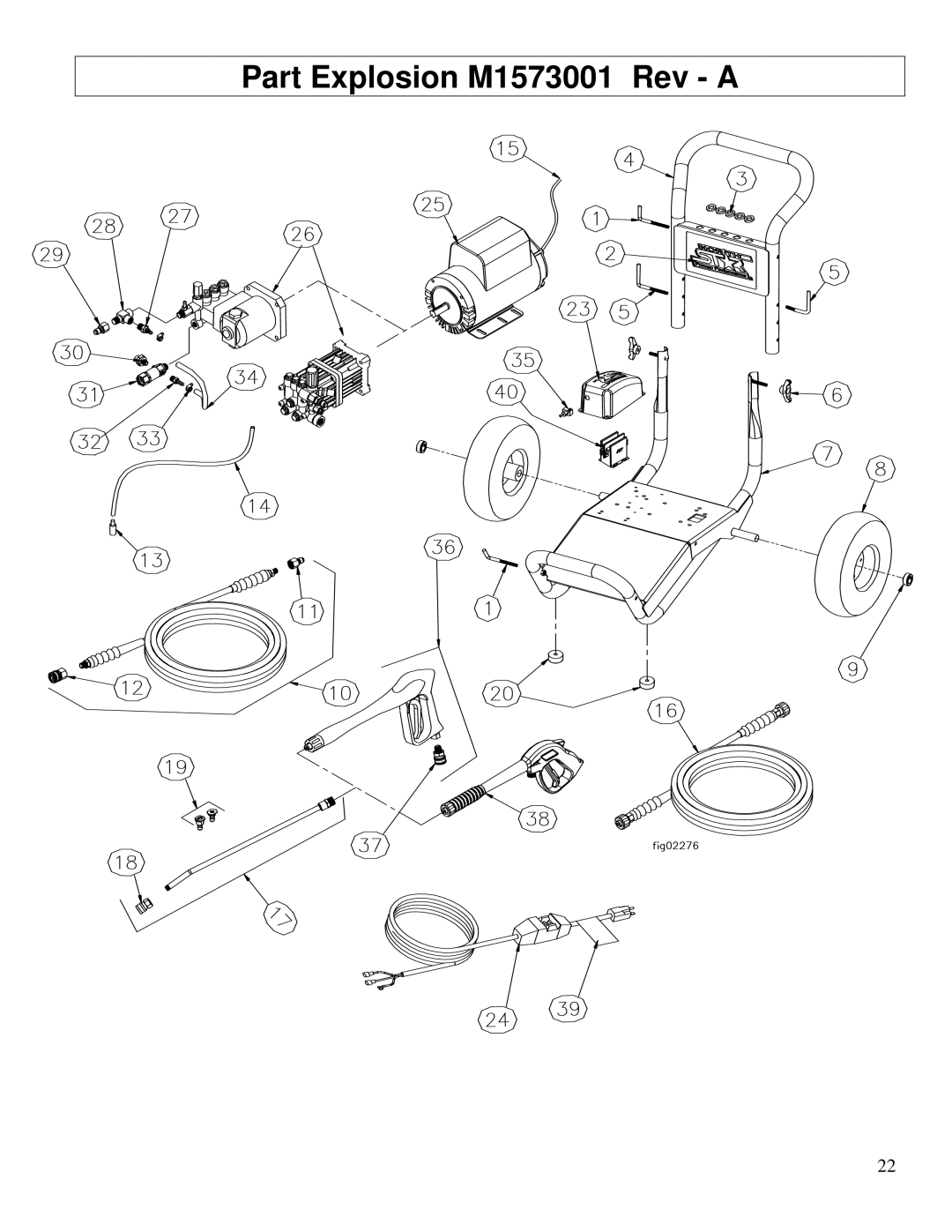 North Star M1573001A owner manual Part Explosion M1573001 Rev a 