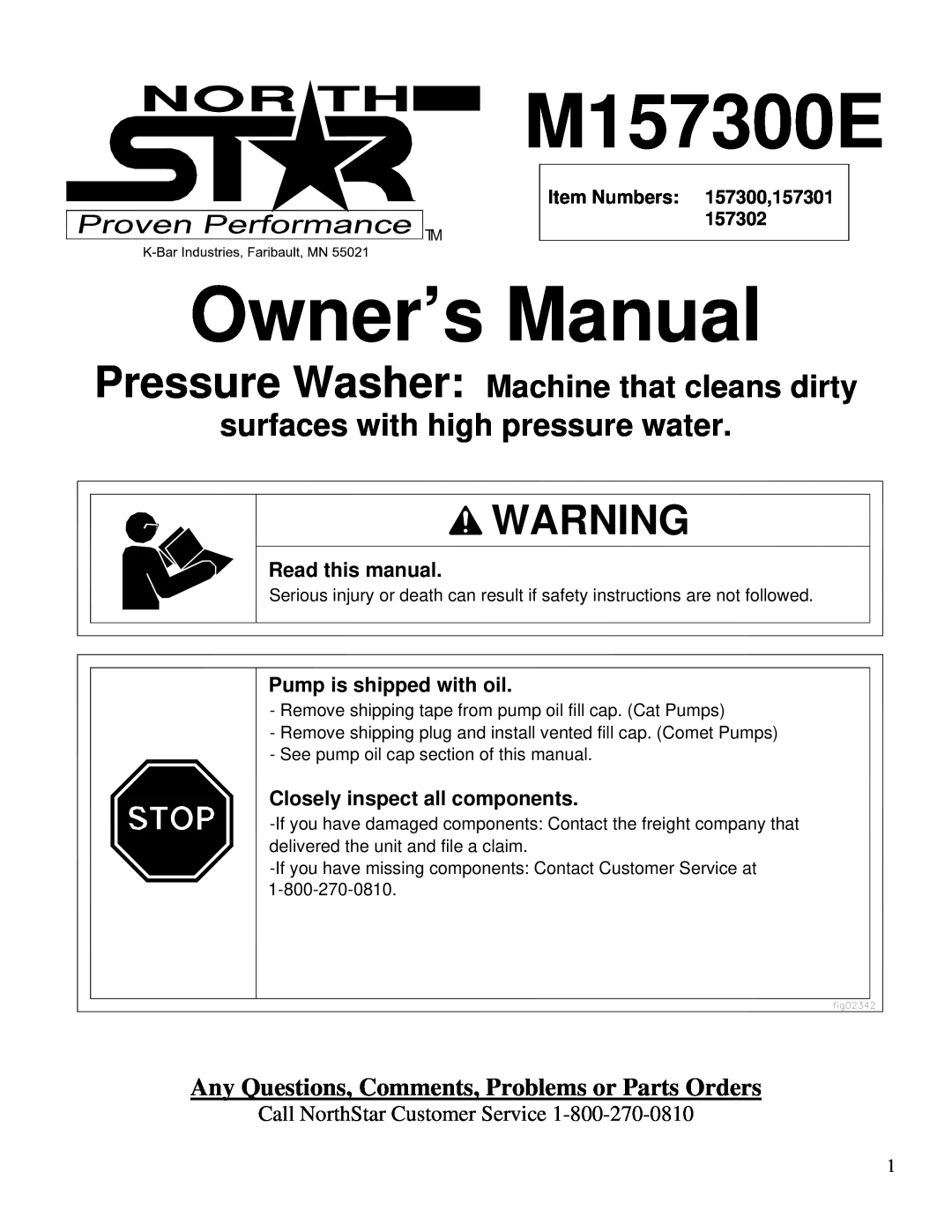 North Star M157300E owner manual Pressure Washer Machine that cleans dirty, surfaces with high pressure water 