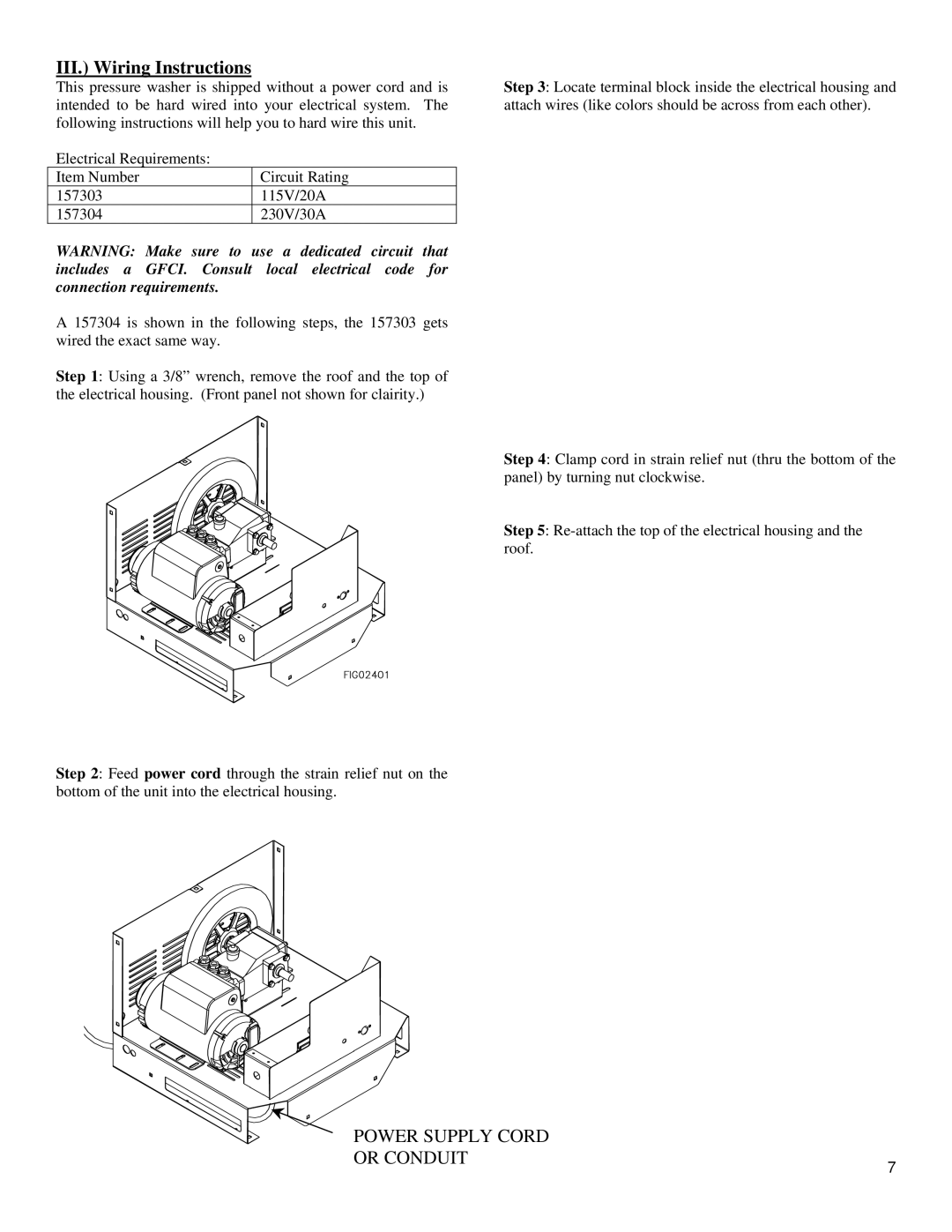 North Star M157304E specifications III. Wiring Instructions 