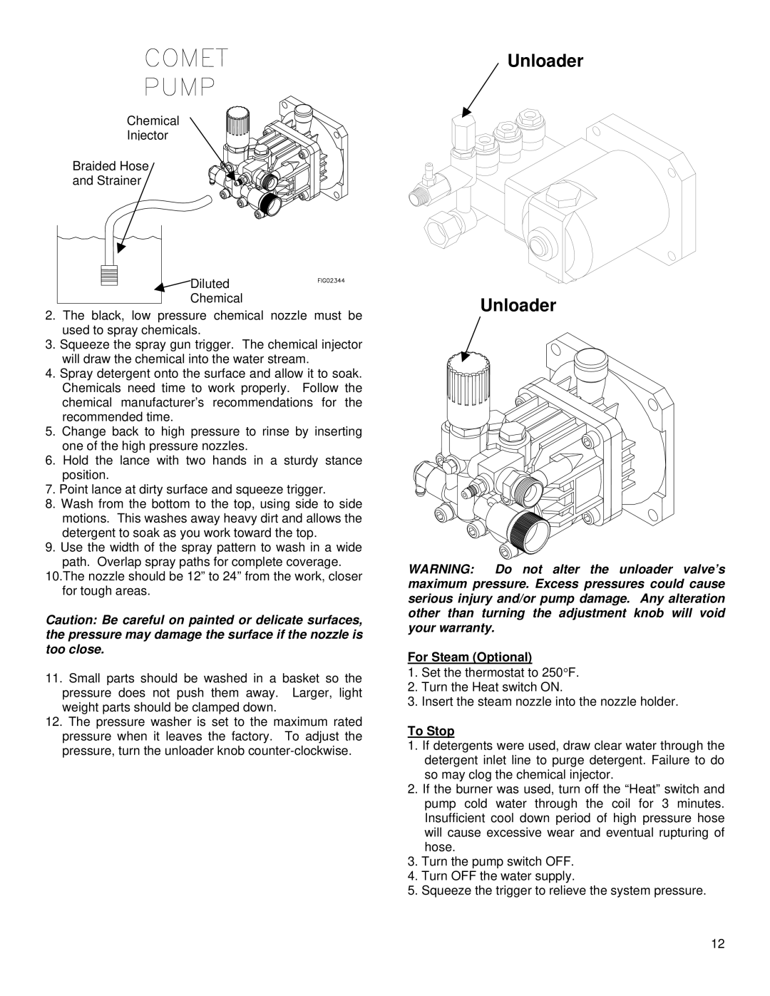 North Star M157305G specifications For Steam Optional, To Stop 