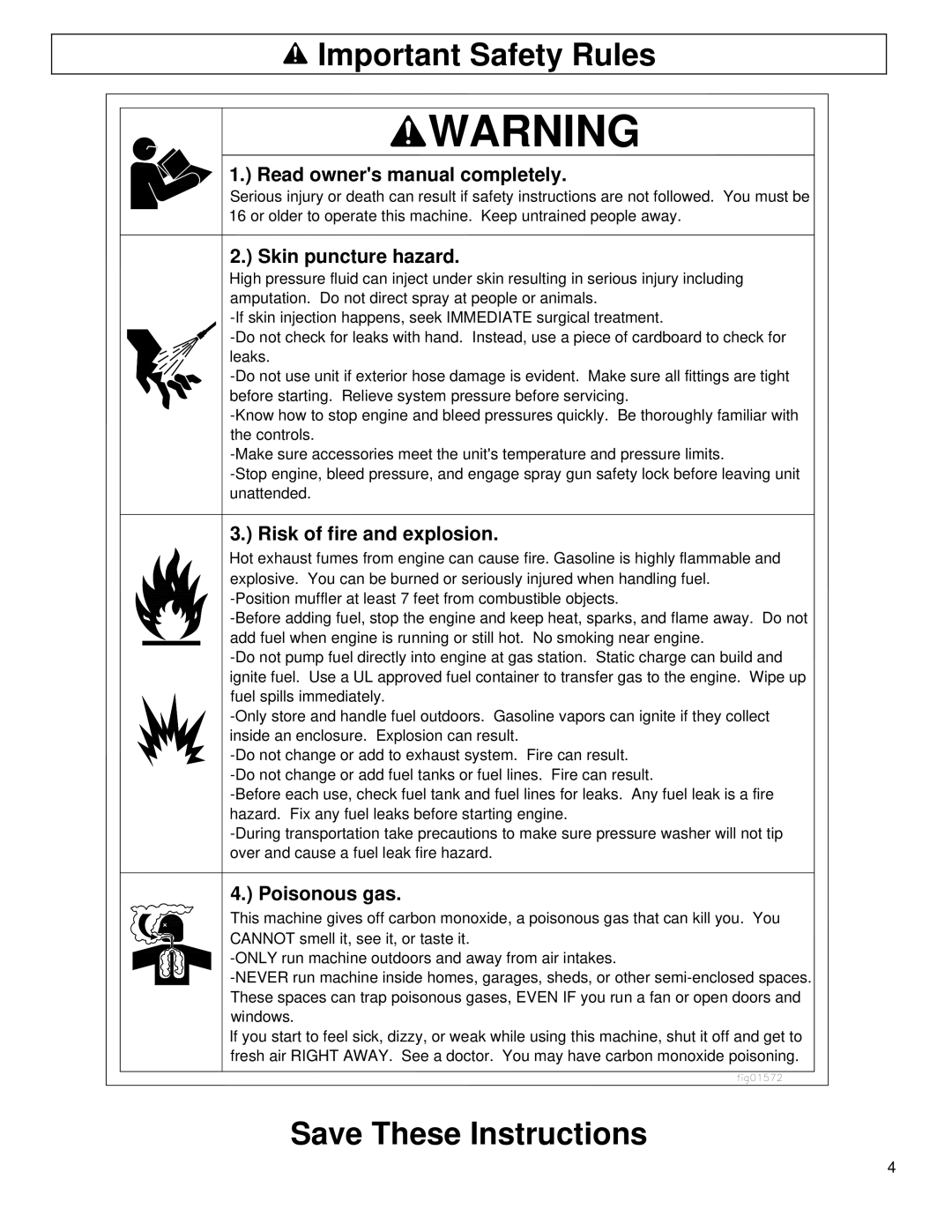 North Star M157477A owner manual Important Safety Rules, Skin puncture hazard 