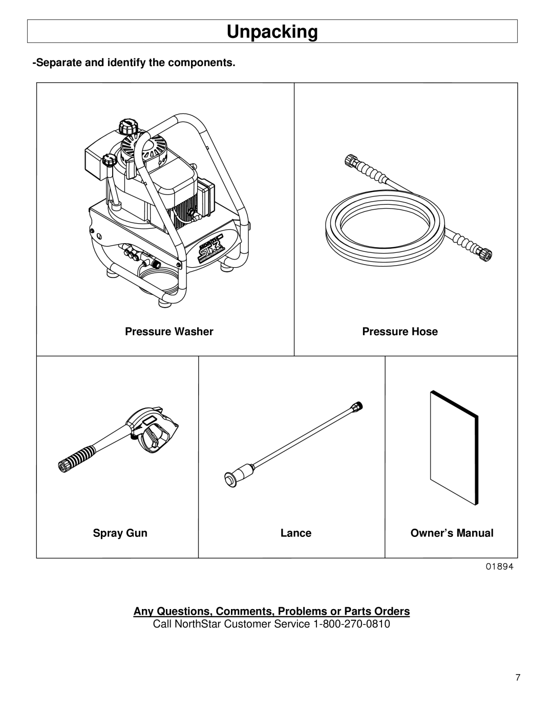 North Star M157477A owner manual Unpacking 