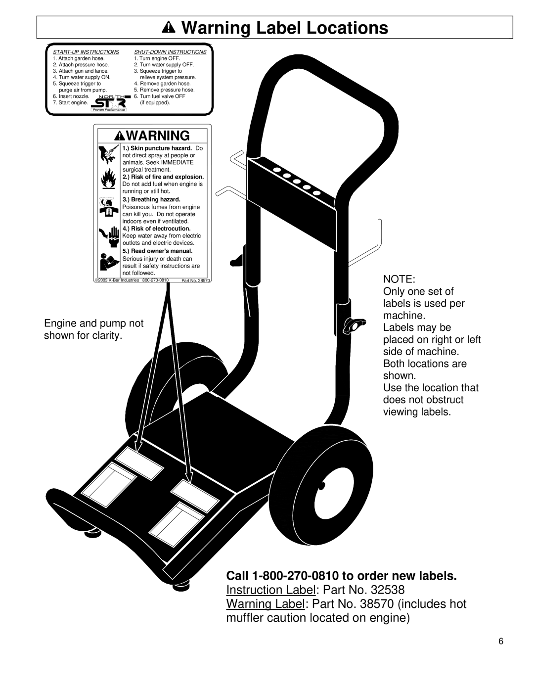 North Star M1578111F owner manual Risk of electrocution 