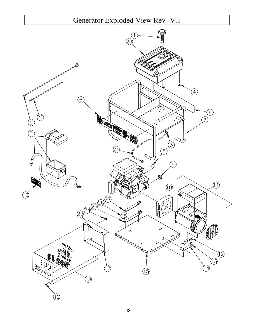 North Star M165923V.1 owner manual Generator Exploded View Rev 