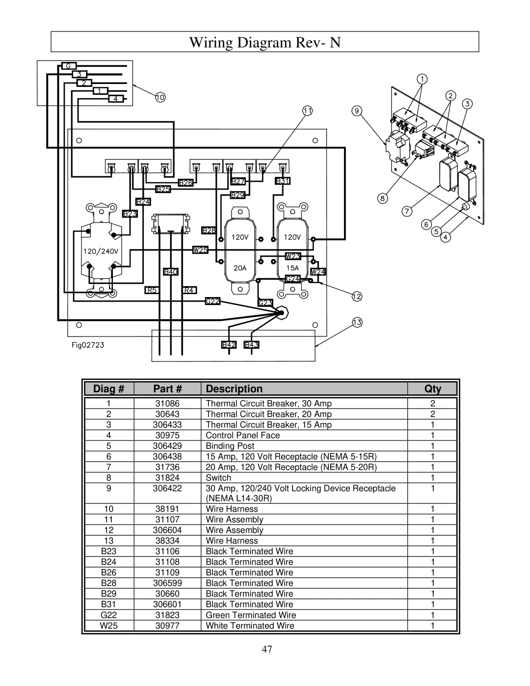 North Star M165938N owner manual Wiring Diagram Rev- N 