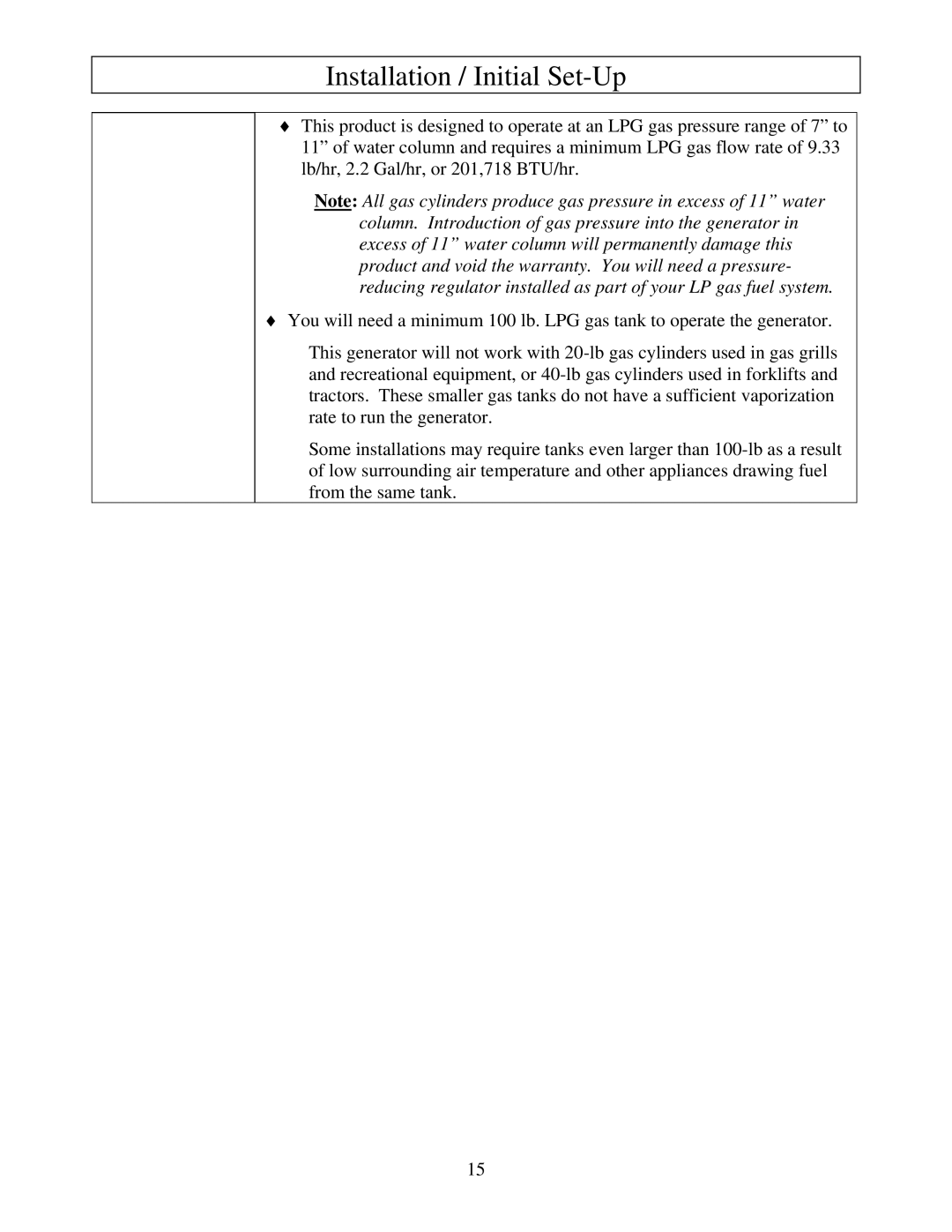 North Star M165939J owner manual Installation / Initial Set-Up 