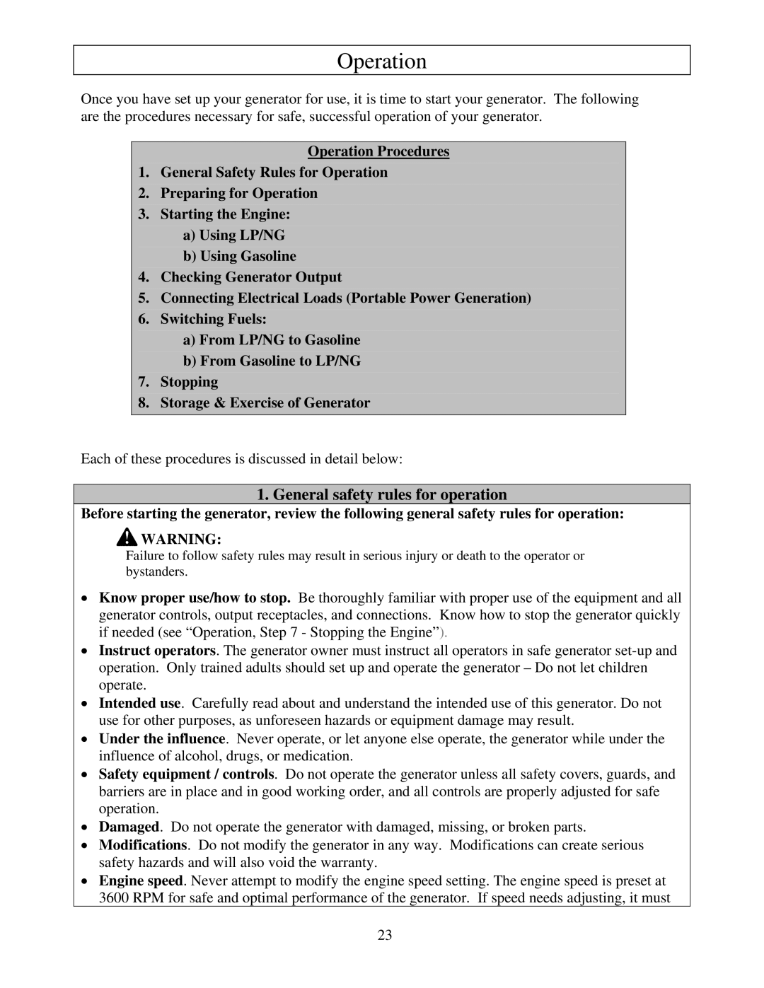 North Star M165939J owner manual Operation, General safety rules for operation 