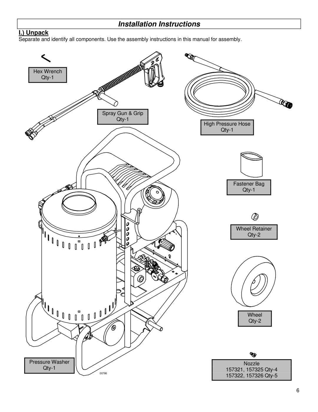 North Star MHOTPWR specifications Installation Instructions, Unpack 