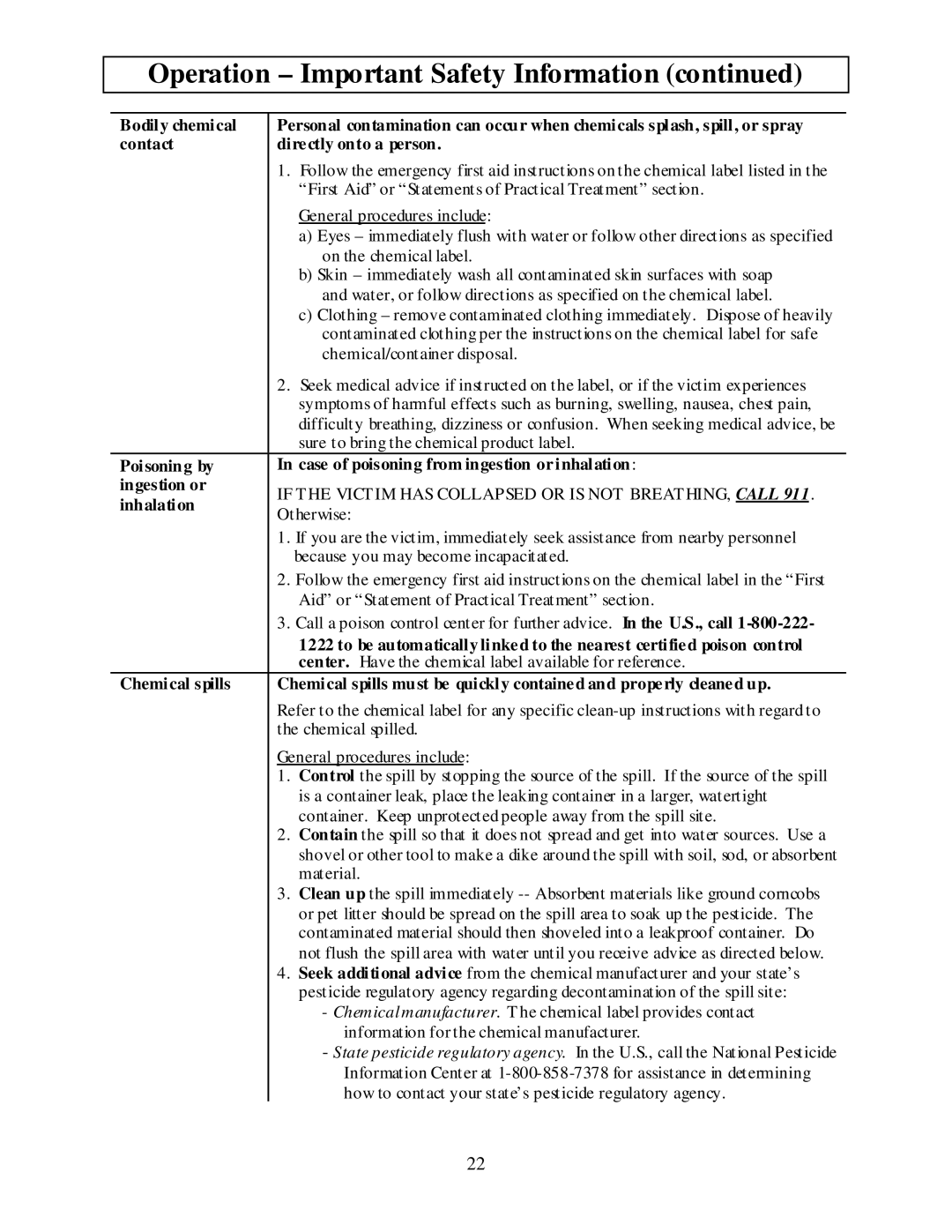 North Star MTBSL owner manual Inhalation 