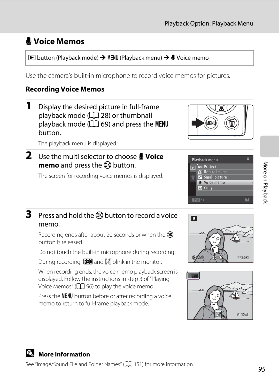 North Star S205 user manual EVoice Memos, Recording Voice Memos, Press and hold the kbutton to record a voice memo 