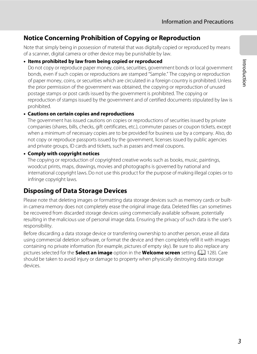 North Star S205 user manual Disposing of Data Storage Devices, Information and Precautions 