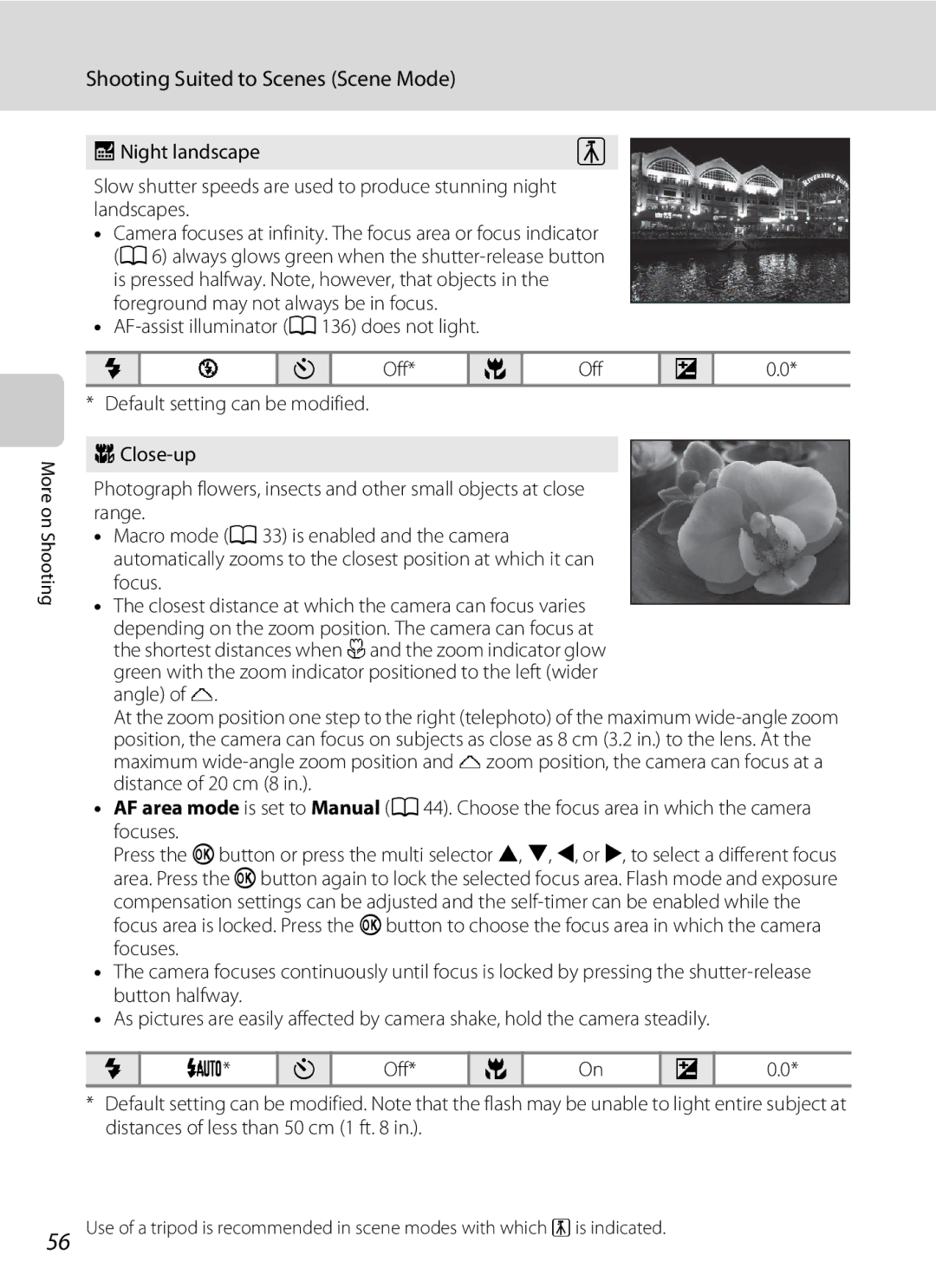 North Star S205 user manual Night landscape 