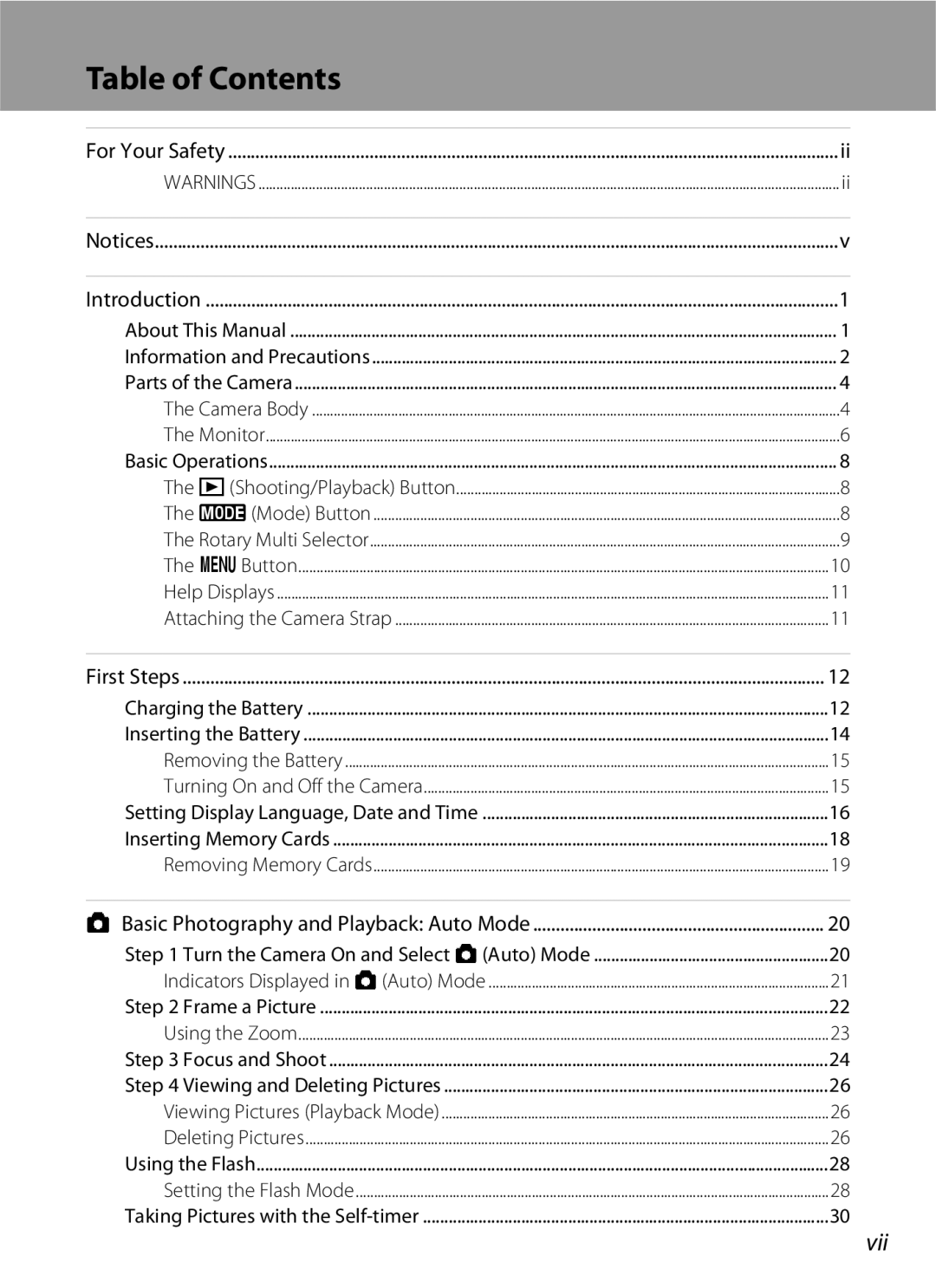 North Star S510 user manual Table of Contents 