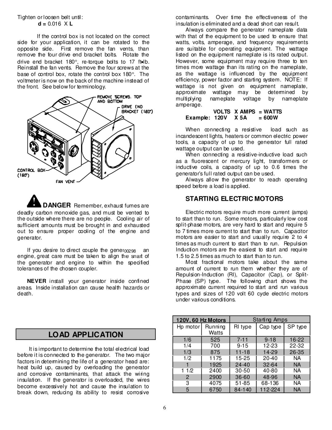 Northern Industrial Tools 10000 BDG Load Application, Starting Electric Motors, 120V, 60 Hz Motors, Na Na Na Na Na Na 