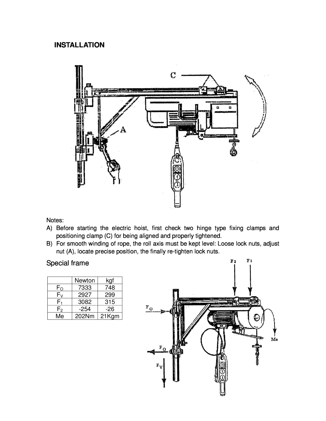Northern Industrial Tools 142264 owner manual Installation, Special frame 