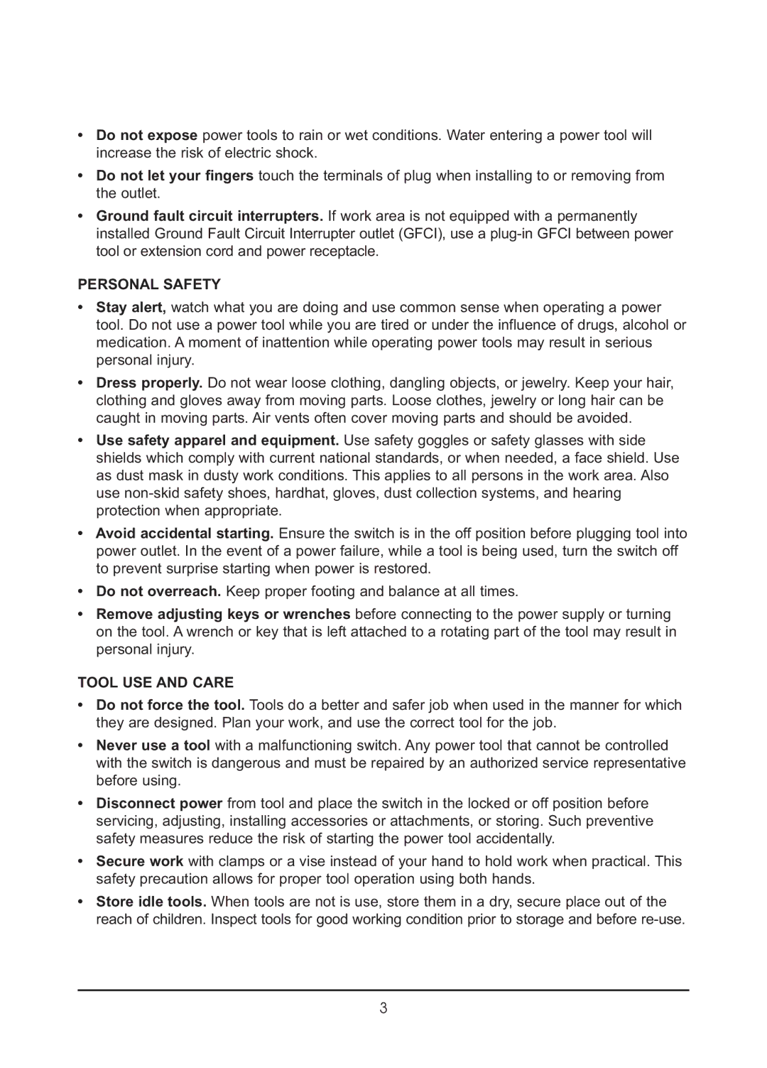 Northern Industrial Tools 143388 owner manual Personal Safety, Tool USE and Care 