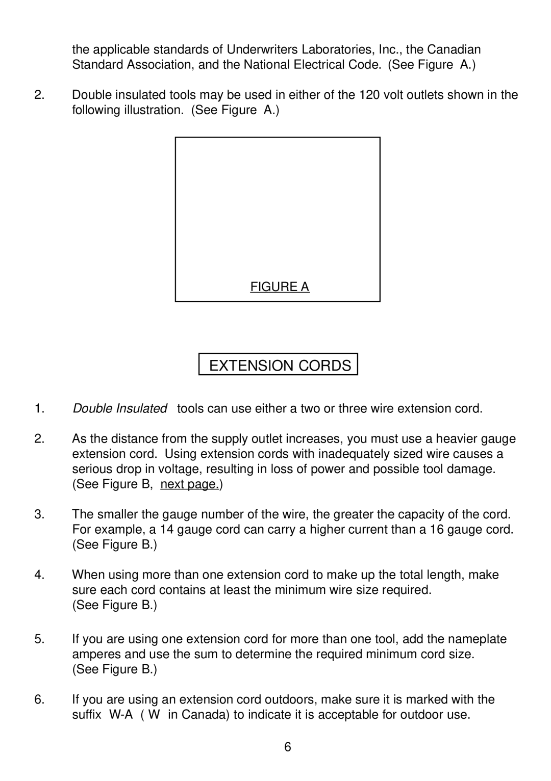 Northern Industrial Tools 150611 manual Extension Cords, Figure a 