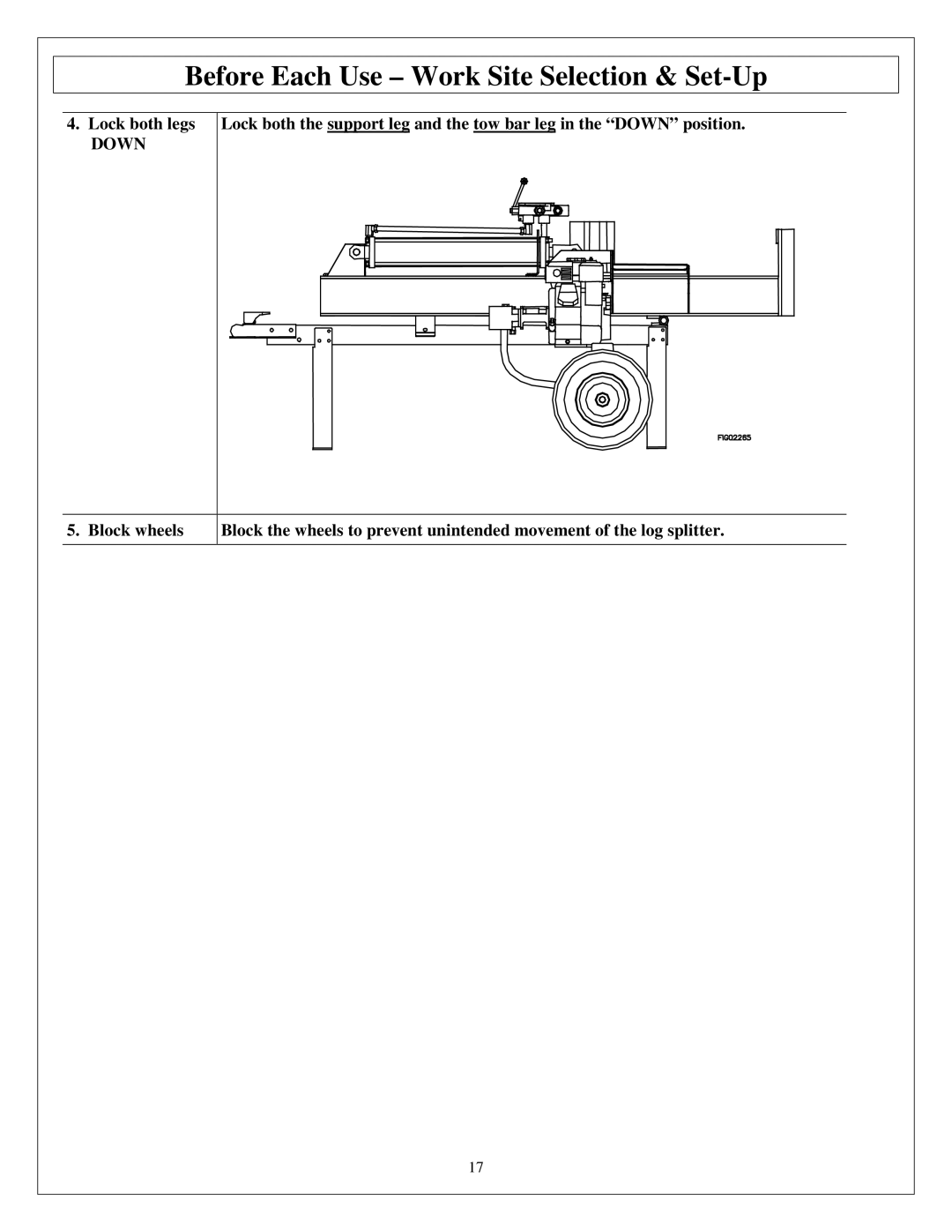 Northern Industrial Tools M1107C owner manual Lock both legs 