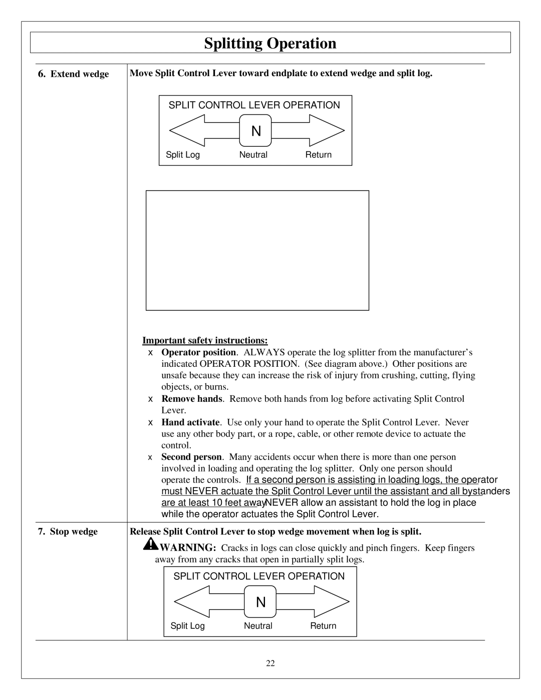 Northern Industrial Tools M1107C owner manual Extend wedge, Stop wedge 