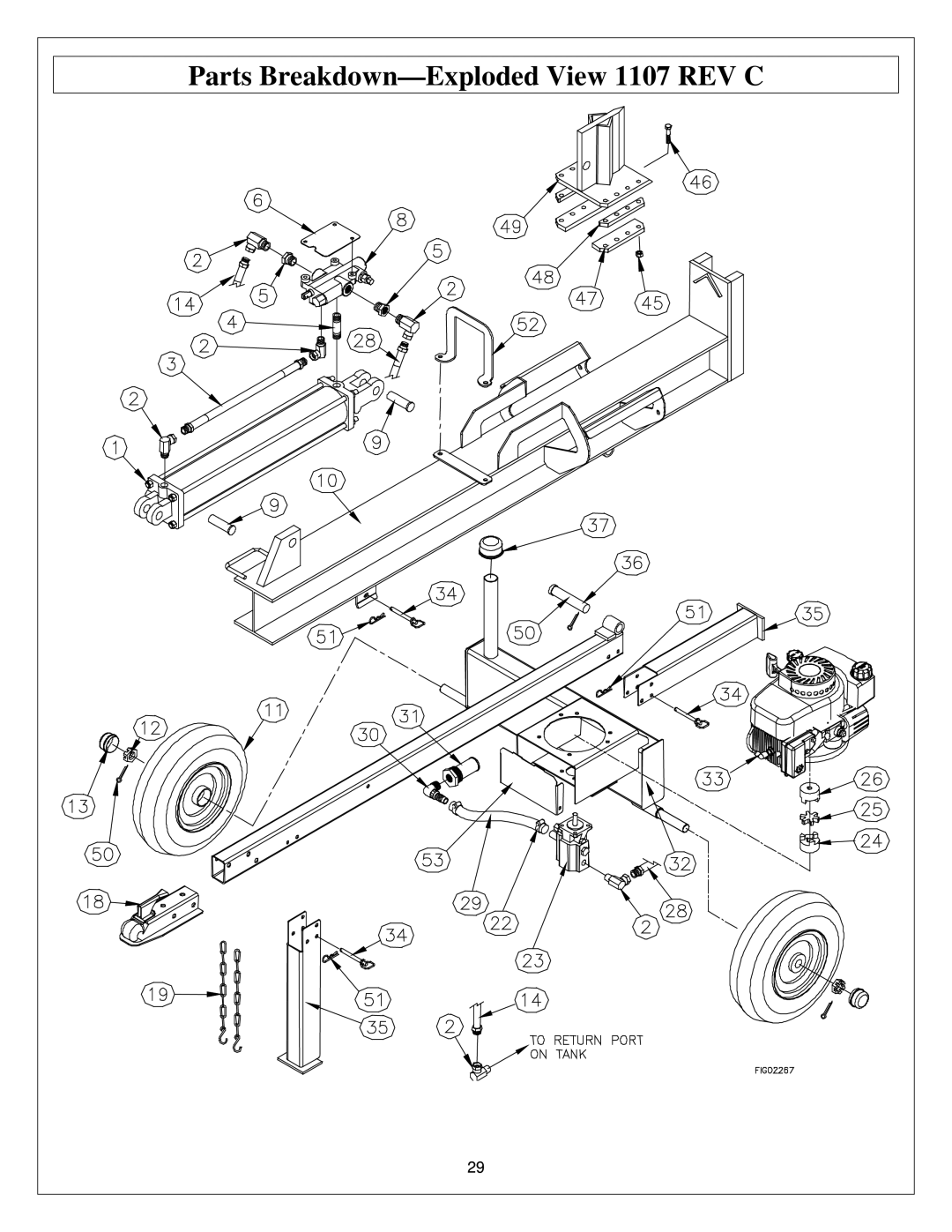 Northern Industrial Tools M1107C owner manual Parts Breakdown-Exploded View 1107 REV C 