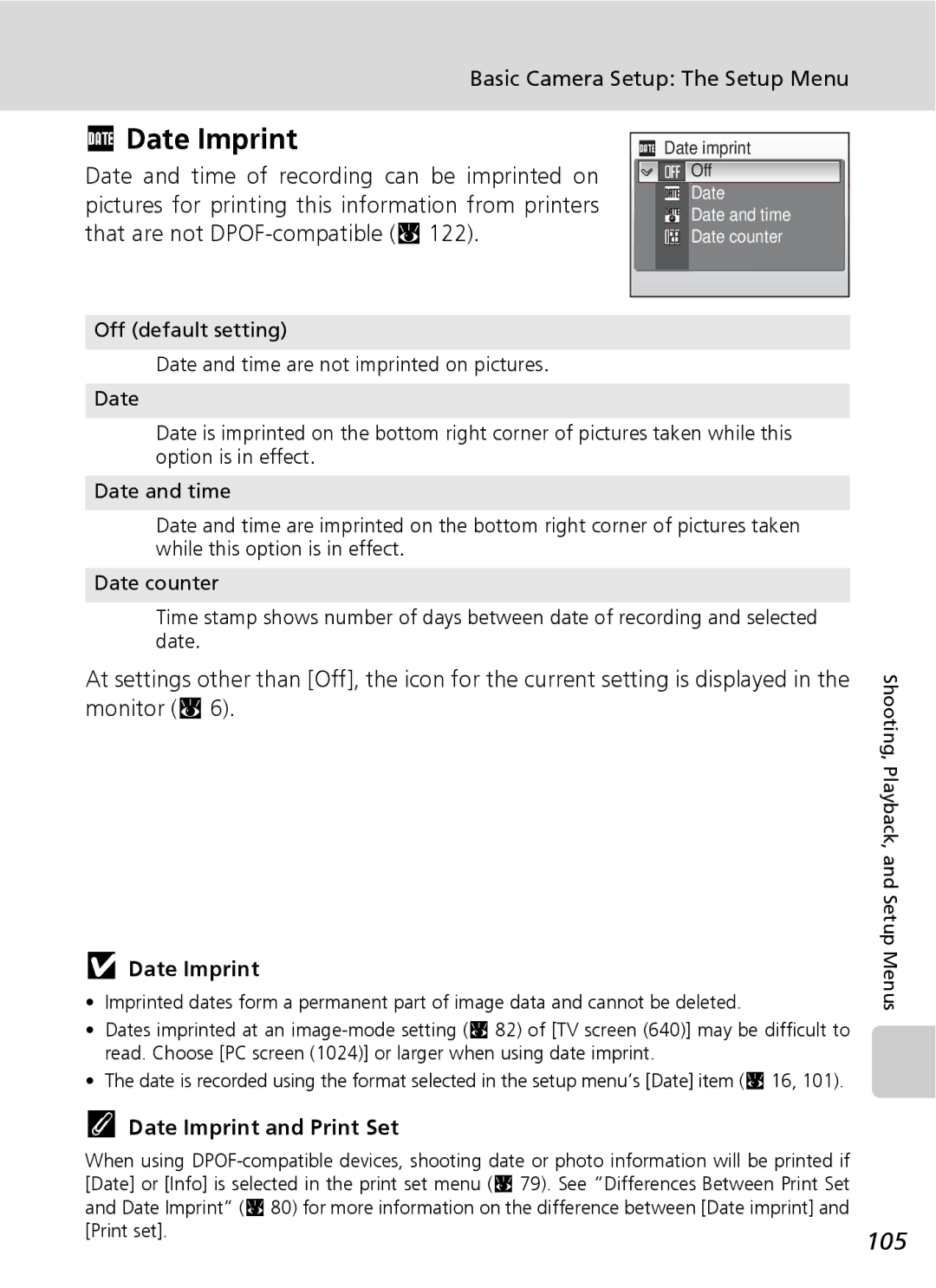 Northern Industrial Tools S500 user manual 105, Date Imprint and Print Set 