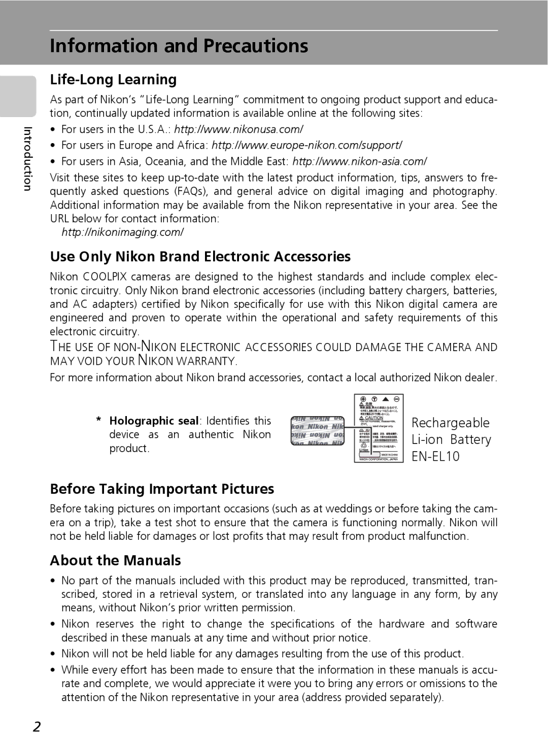 Northern Industrial Tools S500 Information and Precautions, Life-Long Learning, Before Taking Important Pictures 