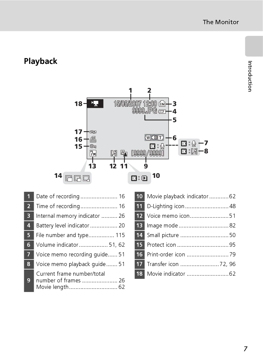 Northern Industrial Tools S500 user manual Playback, Monitor 