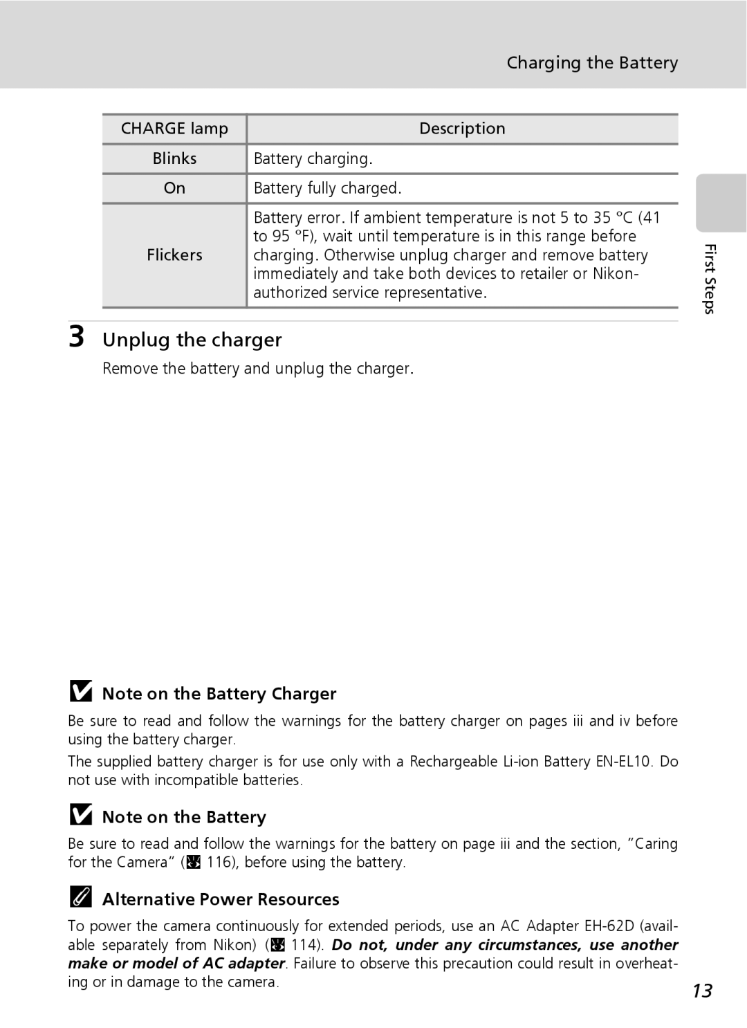 Northern Industrial Tools S500 user manual Unplug the charger, Charging the Battery, Alternative Power Resources 