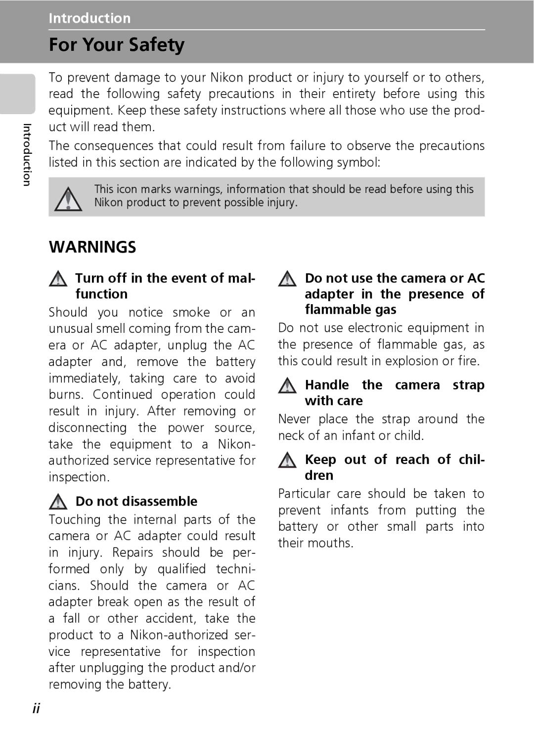 Northern Industrial Tools S500 user manual For Your Safety, Turn off in the event of mal- function, Do not disassemble 