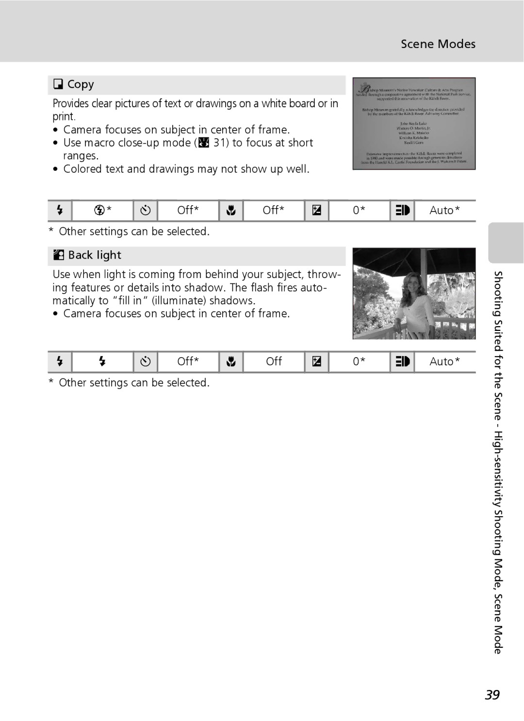 Northern Industrial Tools S500 user manual Scene Modes 