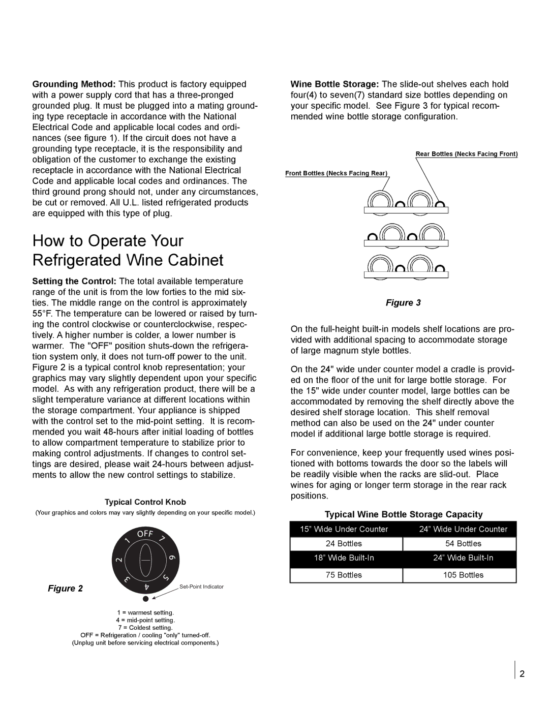 Northland Kitchen Appliance Northland Kitchen Appliance manual How to Operate Your Refrigerated Wine Cabinet 