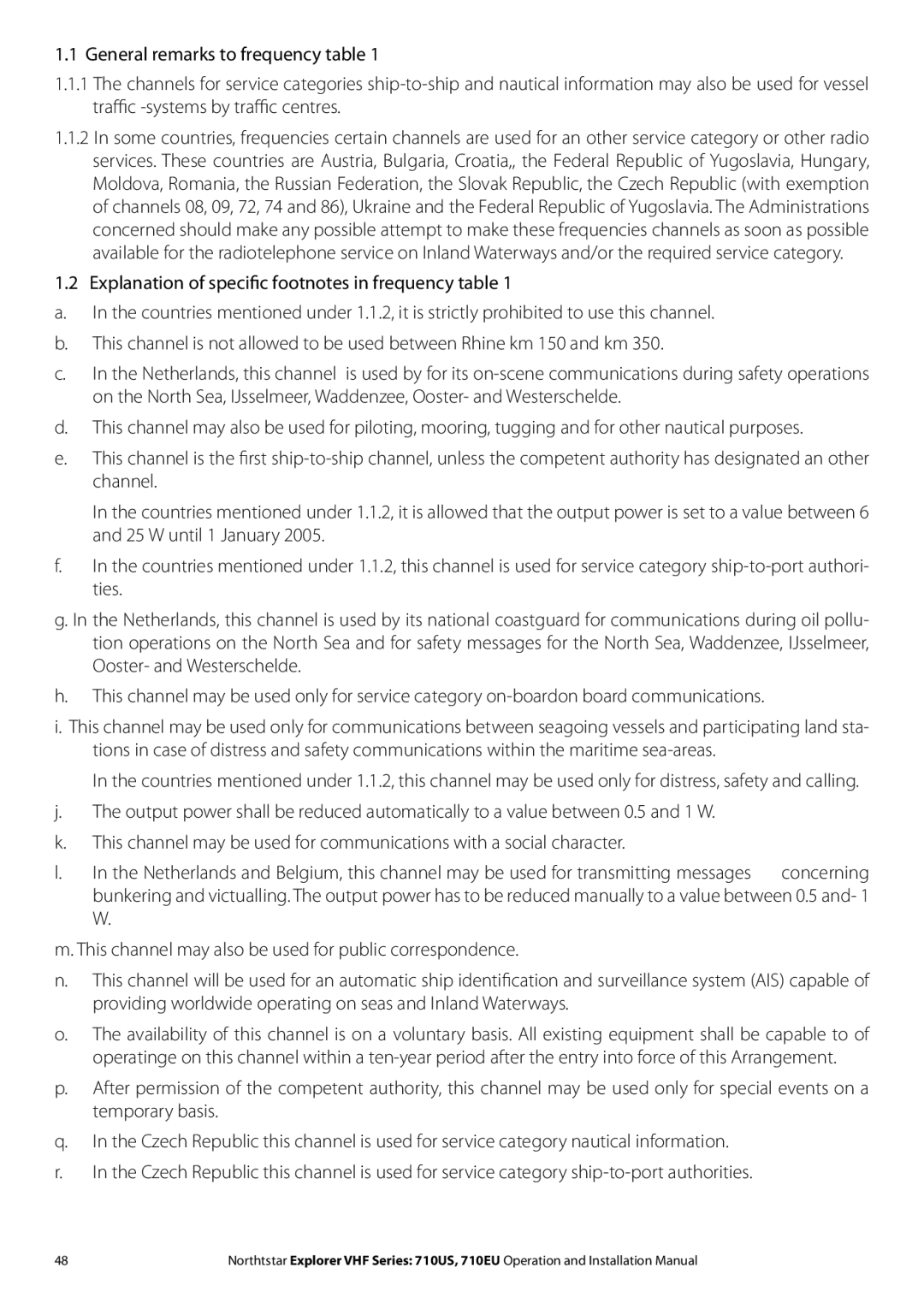 NorthStar Navigation 710 VHF installation manual 