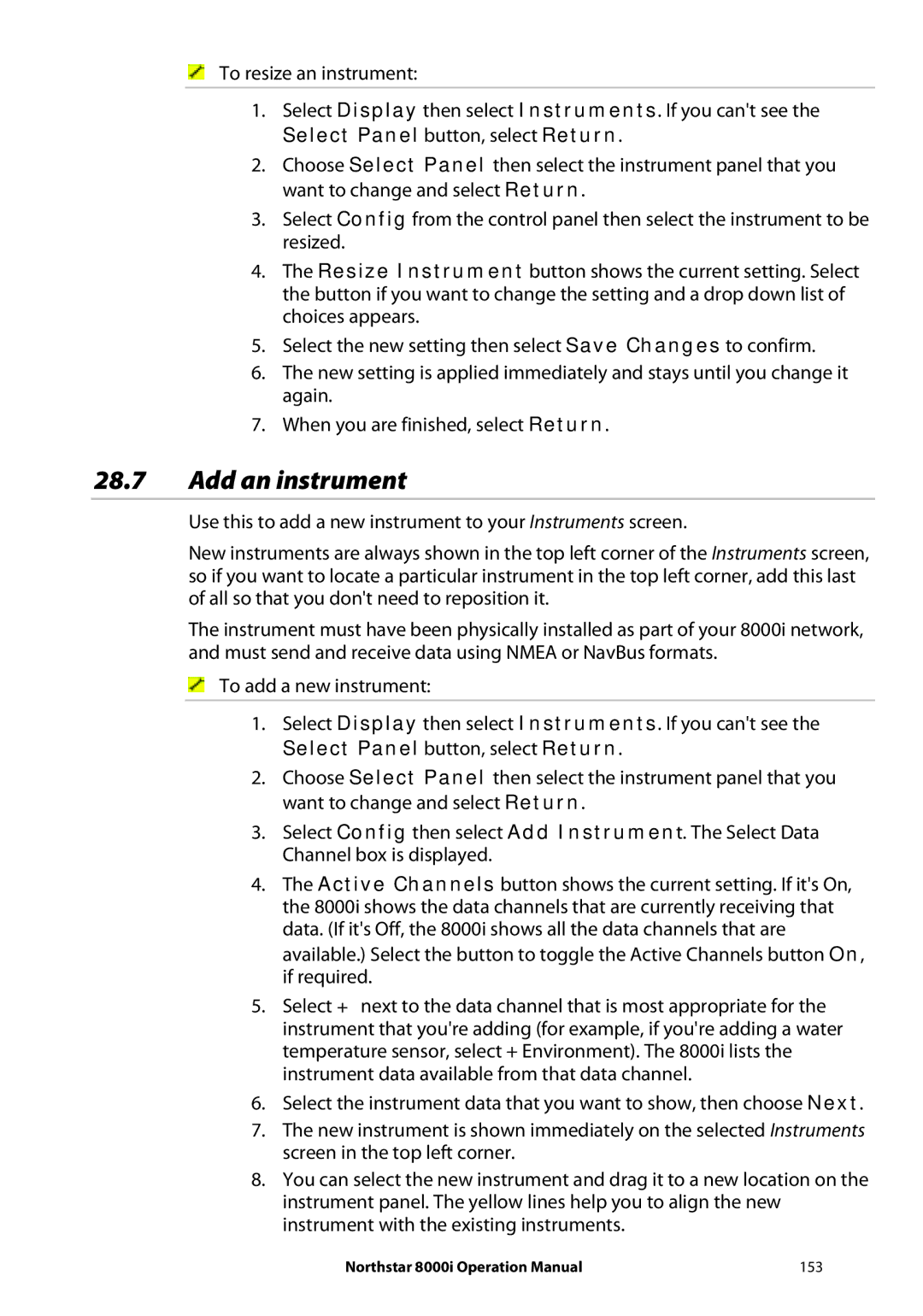 NorthStar Navigation 8000I operation manual Add an instrument 