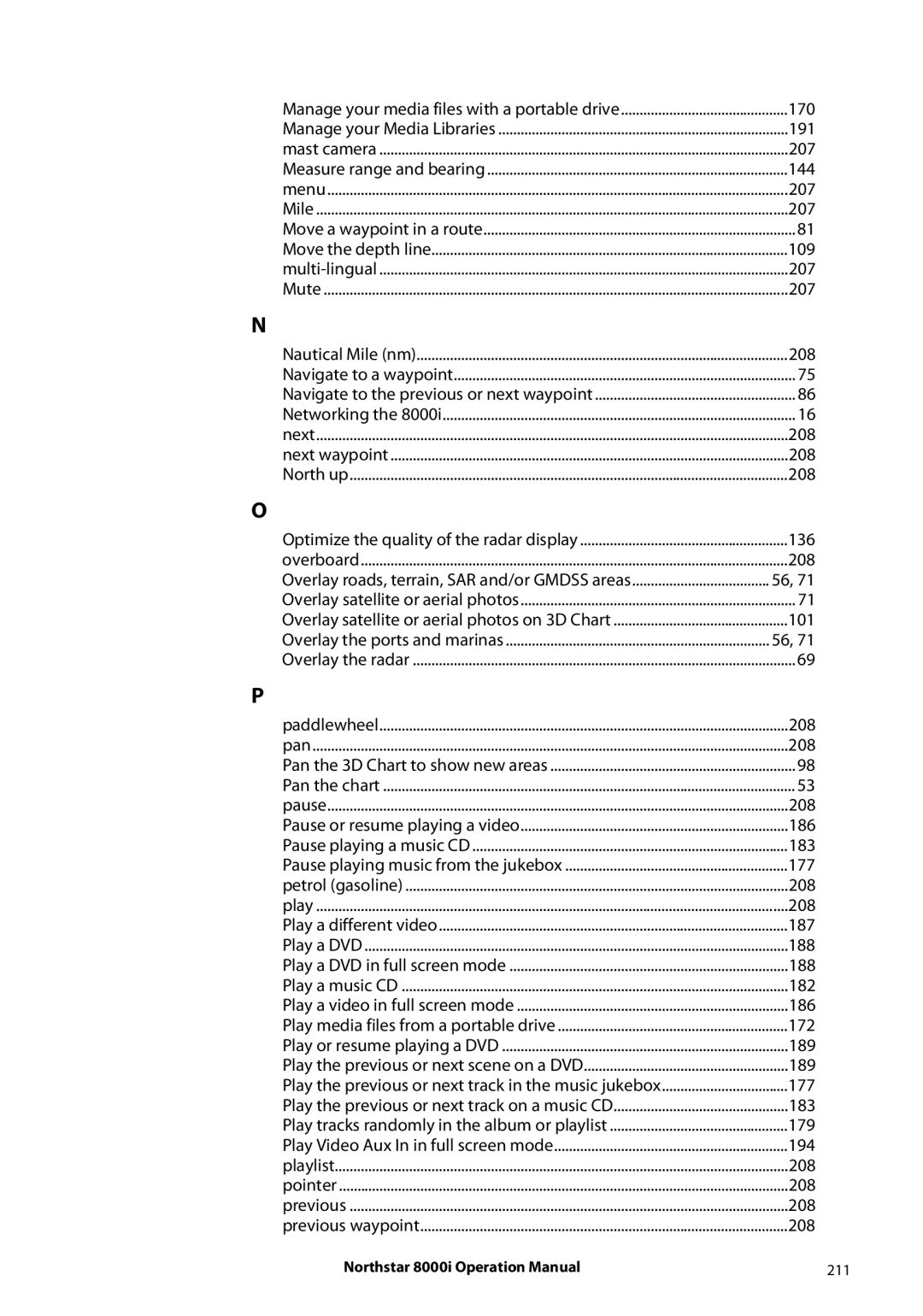 NorthStar Navigation 8000I operation manual 208 