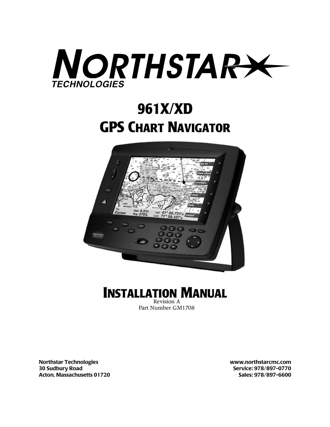 NorthStar Navigation 961XD installation manual 961X/XD 